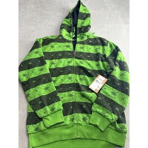 Quiksilver Moon Boot RC Full Zip Hoodie Jacket Green Mens L NWT Y2K
